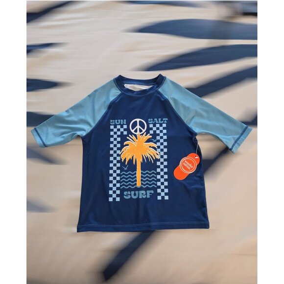 NWT Boys Rash Guard Size Small 6/7 – Swim Shirt – Beach Vibes – Sun Protection - Picture 1 of 4